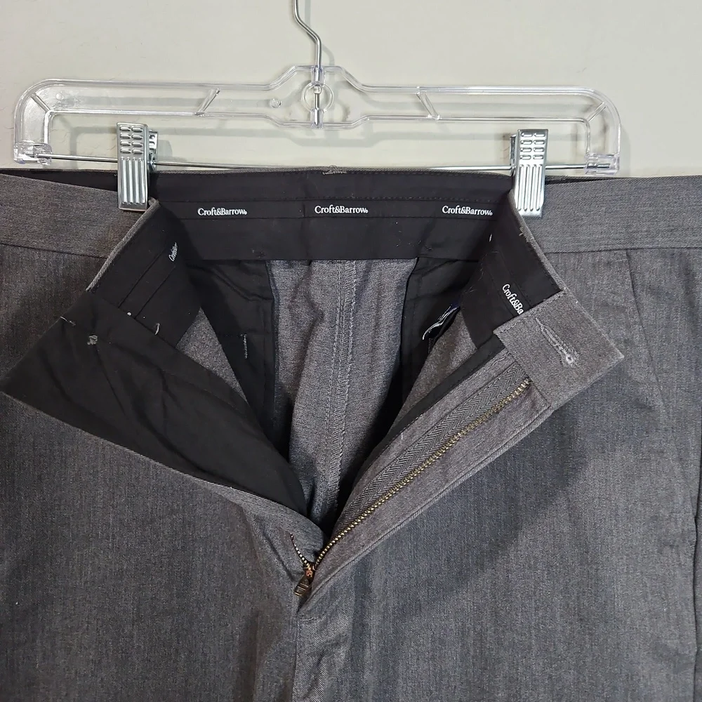 Croft&Barrow Mens Pants Gray Size 38x30 Classic Fit. Office, Church, Court,